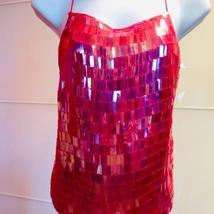 pink beaded tank top - new